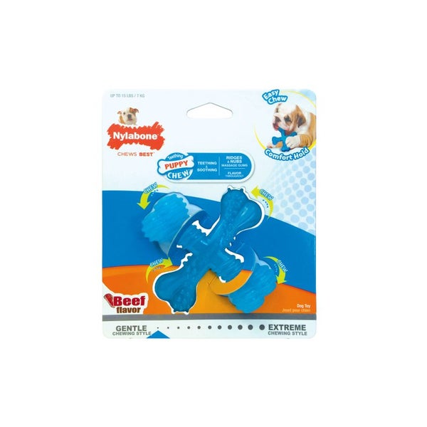 Nylabone Puppy Chew "X" Chew Bone Beef - Regular Carousel 1
