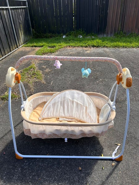 Baby Swing, Baby Swing Baby Music Cradle - Beige Carousel 2