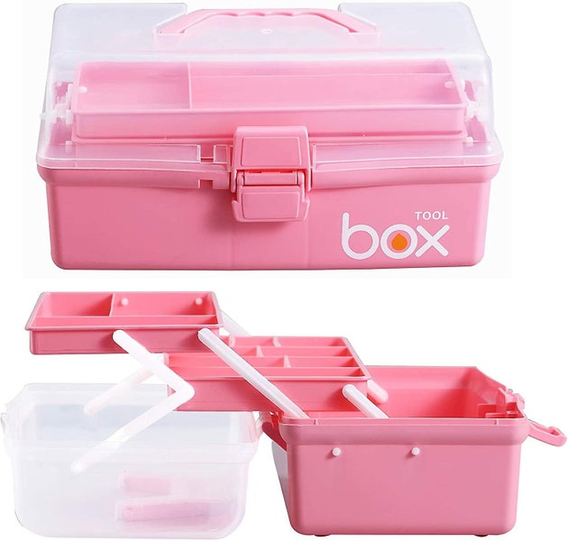 Clear Plastic Storage Box - Three-layer Organizer For Art Craft And Cosmetic Carousel 2