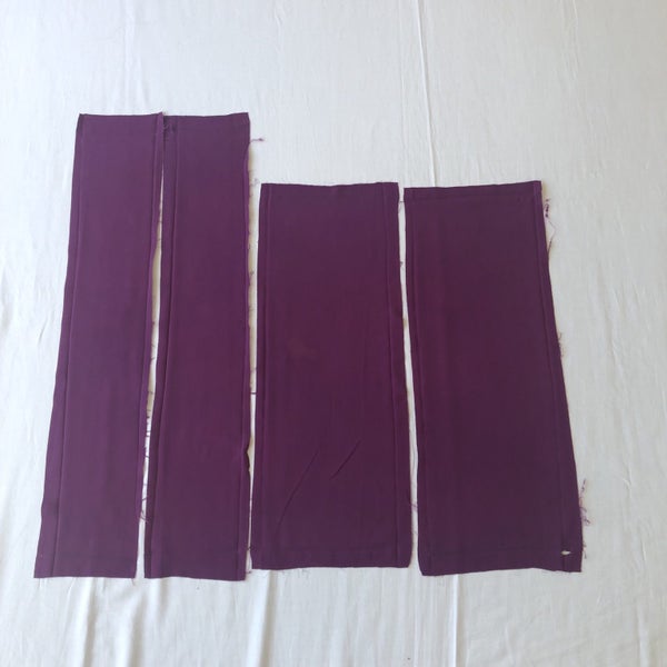 Vintage Japanese Purple Silk Fabric Pieces X4 Kimono Lining Panels Sewing Carousel 9