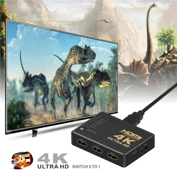 5 Port HDMI 4K Hub Multi Splitter For 3D HDTV 1080P 1X5 1 in 5 out Carousel 2