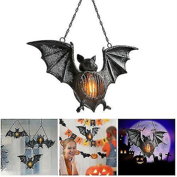 Halloween Decor Hanging Bat Light Lantern 1 2pcs Simulation Bat Flameless Lamp Carousel 1