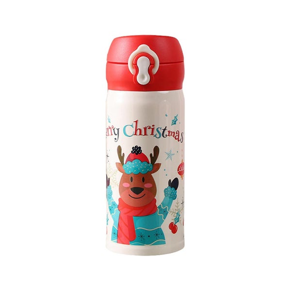 Christmas Thermos Cups Cute Cartoon Elk Santa Stainless Steel Travel Coffee Mu Carousel 1