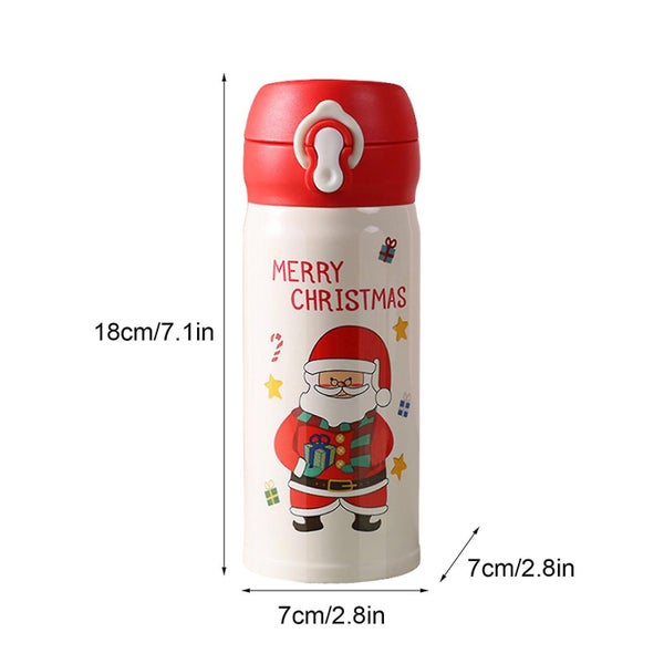 Christmas Thermos Cups Cute Cartoon Elk Santa Stainless Steel Travel Coffee Mu Carousel 2
