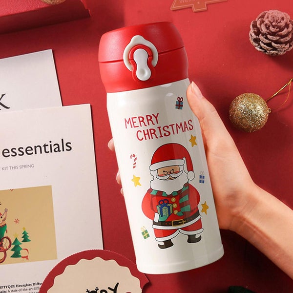 Christmas Thermos Cups Cute Cartoon Elk Santa Stainless Steel Travel Coffee Mu Carousel 5