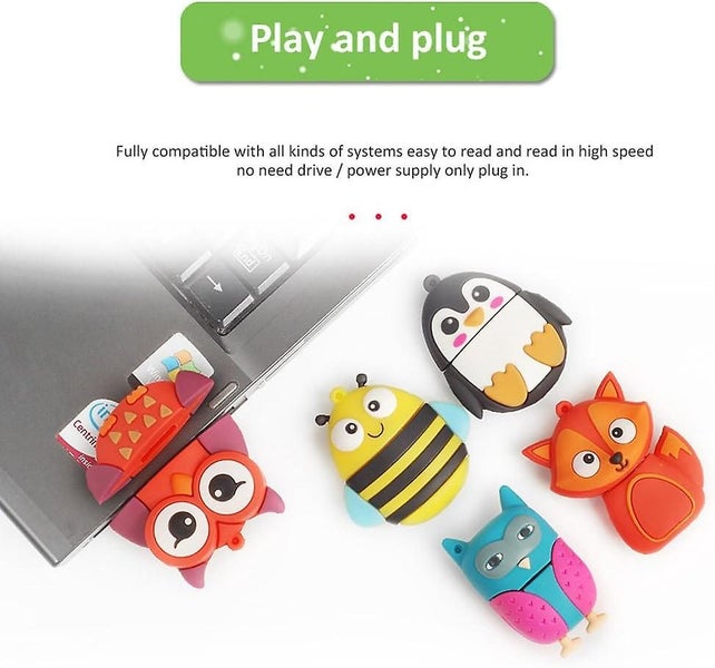16gb Usb Flash Drive 5 Pieces Pack Usb Memory Stick Pendrive With Cute Anima Carousel 2