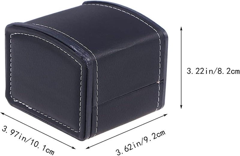 Square Watch Storage Box Leatherette Black Carousel 2