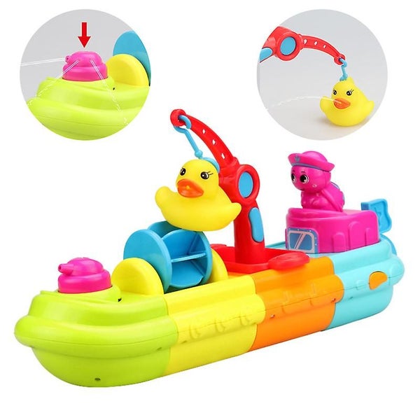 Toddler Baby Bathing Boat Toy Fun Children's Bathroom Bathing Boat Pressure Je Carousel 5