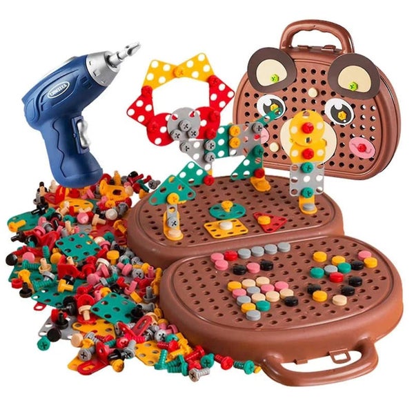 Educational Tools Toy With Drill Wooden Tool Set Building Block Kids Tool Set Carousel 1