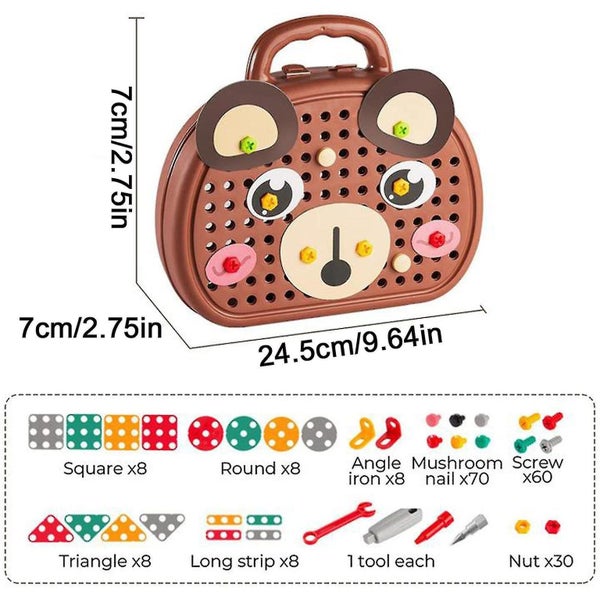 Educational Tools Toy With Drill Wooden Tool Set Building Block Kids Tool Set Carousel 2