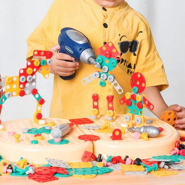 Educational Tools Toy With Drill Wooden Tool Set Building Block Kids Tool Set Carousel 5