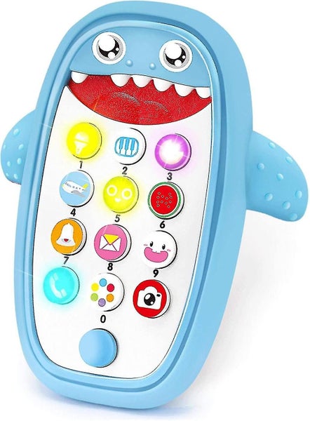 Shark Cell Phone Toy With Music Play And Learn Shark Toddler Phone With Teethe Carousel 1
