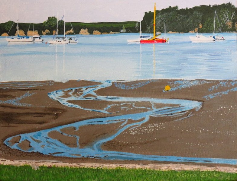 "Tide's Out, Omokoroa Beach" Original NZ Acrylic Painting by Deidre Eichler