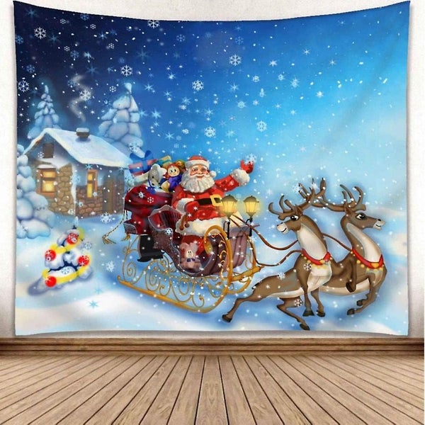 Christmas Carpet With Installation Kit Wall Hanging Art Home Decoration Snowma Carousel 2