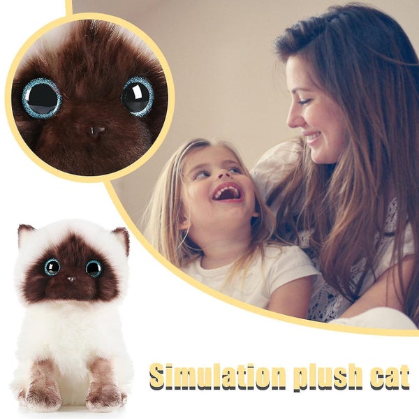 Plush Siamese Cat Dolls Stuffed Animals Toys Simulation Siamese Cat Cute Sequi Carousel 1
