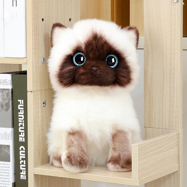 Plush Siamese Cat Dolls Stuffed Animals Toys Simulation Siamese Cat Cute Sequi Carousel 2