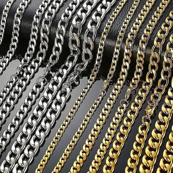 Men's Round Miami Cuban Link Chain Necklace In Gold Tone 5-10mm Stainless Steel Carousel 4