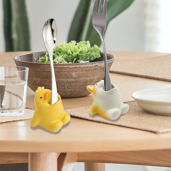 2-Pack Cute Animal Shaped Toothbrush Holder - Creative Bathroom Organizer (Duck) Carousel 2
