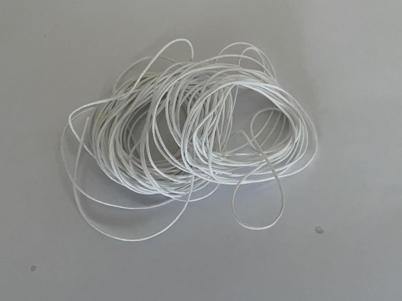 ***SPECIAL*** 8mtrs WHITE WAXED COTTON CORD 1mm Carousel 1