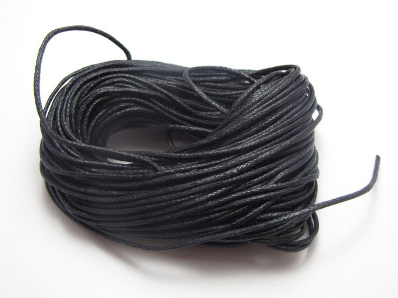10 mtrs BLACK WAXED CORD 1mm Carousel 1