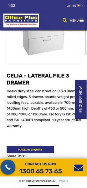 3 drawer Celia Lateral Steel Filing Cabinet Carousel 8