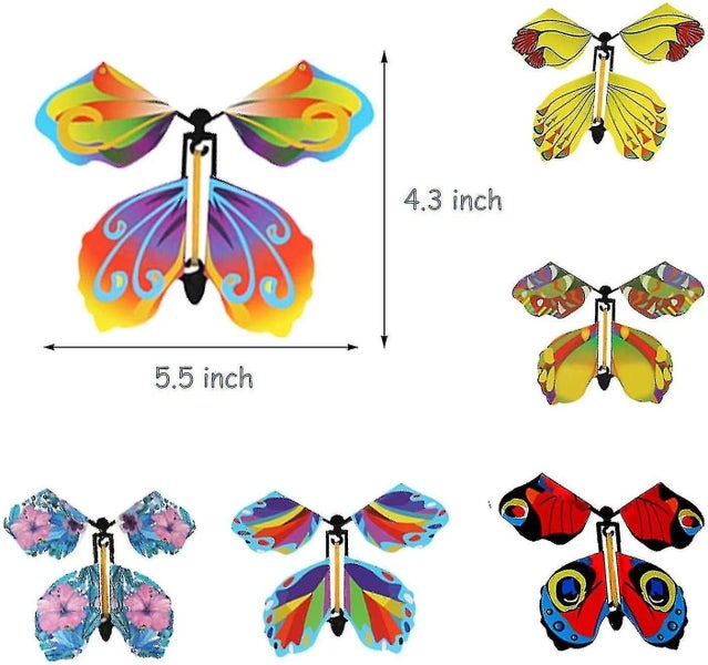 40 Pieces Of Magic Flying Butterfly Fairy Flying Toy Clockwork Rubber Band Power Carousel 2