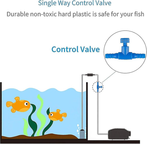 10 Pack Aquarium Control Valves Air Pump - Single Way Blue Plastic Air Flow Cont Carousel 3