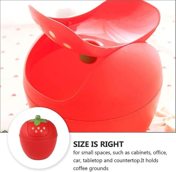 Cute Strawberry Desk Trash Can Small Plastic Storage Baskets Counter Top Garbage Carousel 5