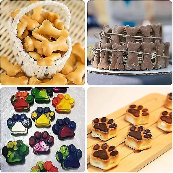 Silicone Molds Puppy Dog Paw/bone Shaped, Reusable Ice Candy Trays Chocolate Coo Carousel 2