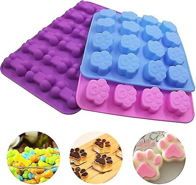 Silicone Molds Puppy Dog Paw/bone Shaped, Reusable Ice Candy Trays Chocolate Coo Carousel 4