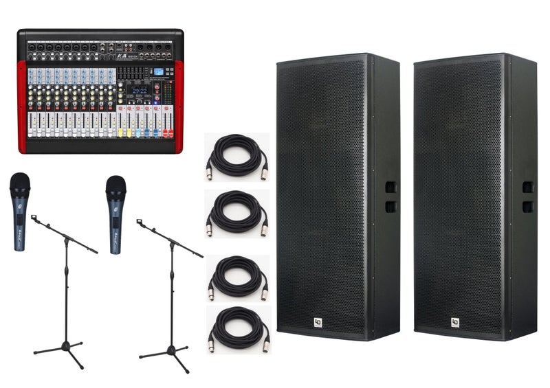 G12-DX mixer w LA-215X Dual 15" speakers 1800w RMS PA System Package (27) Carousel 1