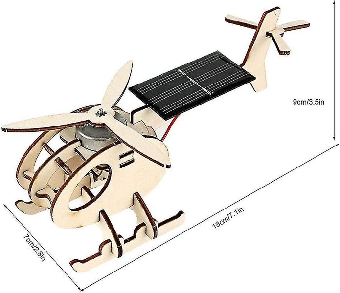 Wooden Solar Power Airplane Craft Model - Educational Toy for Kids Carousel 2