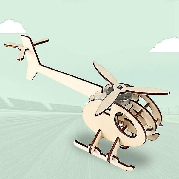 Wooden Solar Power Airplane Craft Model - Educational Toy for Kids Carousel 5