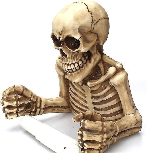 Skeleton Toilet Paper Holder Skulls Decoration Scary Halloween Decor Decoratio Carousel 1