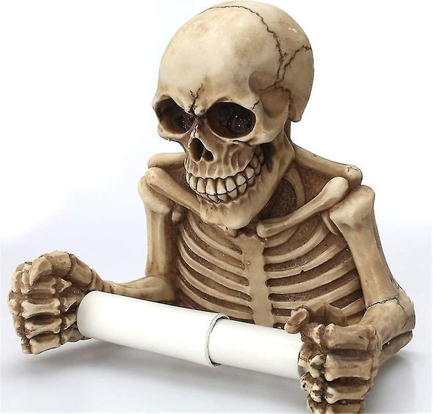 Skeleton Toilet Paper Holder Skulls Decoration Scary Halloween Decor Decoratio Carousel 2