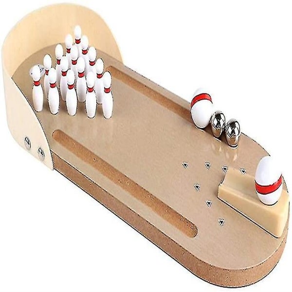 Indoor Mini Table Bowling Game Set Wooden Mini Desktop Bowling Basketball Toy Carousel 1