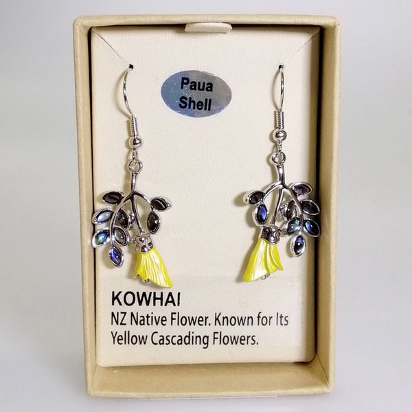 Kiwicraft - Kowhai with Paua Earrings Carousel 1