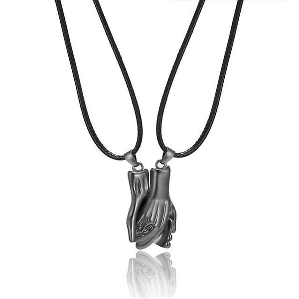 Magnetic Handshake Pendant Necklace Gift For Couples Women Carousel 1