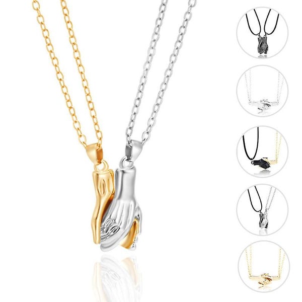Magnetic Handshake Pendant Necklace Gift For Couples Women Carousel 2