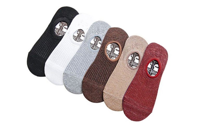 No Show Socks Mens 6 Pair Cotton Thin Non Slip Low Cut Men Invisible Socks Carousel 2