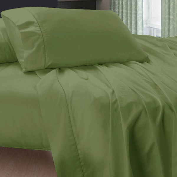 400Tc Egyptian Cotton Sheet Set Aloe Green Double Carousel 1