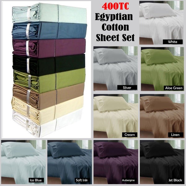 400Tc Egyptian Cotton Sheet Set Aloe Green Double Carousel 2