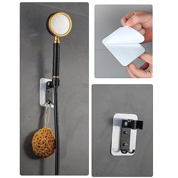 Aluminum Shower Holder With Double Hook Adjustable Punch-free Bathroom Shower He Carousel 2