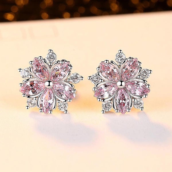 Women's Earrings Double Rosette Earrings With Cubic Zirconia, Gifts For Women Carousel 2