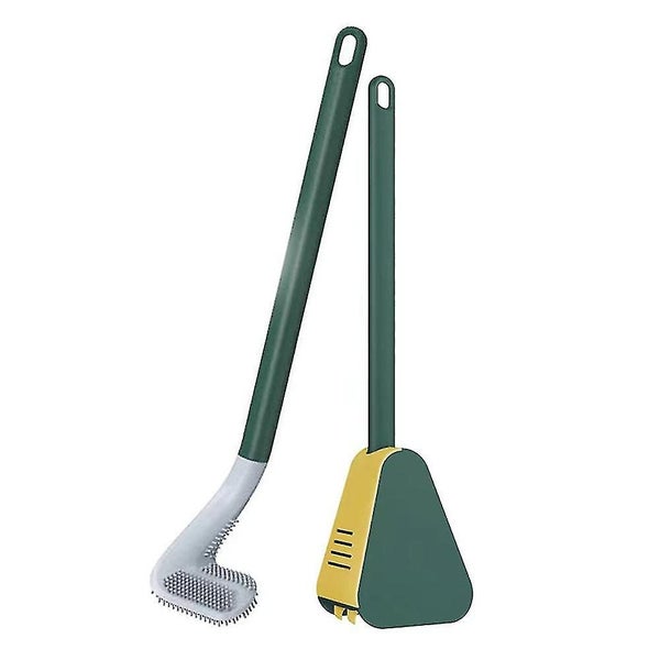 Golf Toilet Brush with Holder - Flexible Long Handled Silicone Toilet Bowl Brush Carousel 1