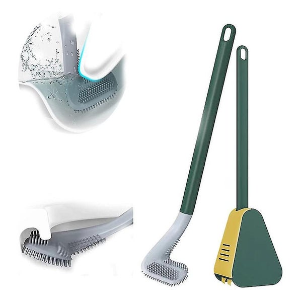 Golf Toilet Brush with Holder - Flexible Long Handled Silicone Toilet Bowl Brush Carousel 2