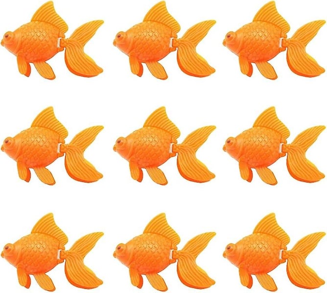 50 Pcs Aquarium Plastic Artificial Fishes Realistic Orange Goldfish Fake Fish Carousel 1