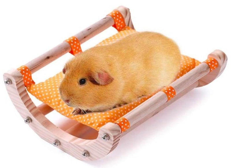 Hamster Wooden Shaker Small Pet Hammock Wooden Sofa Shaker Hideout Orange 1pc Carousel 1