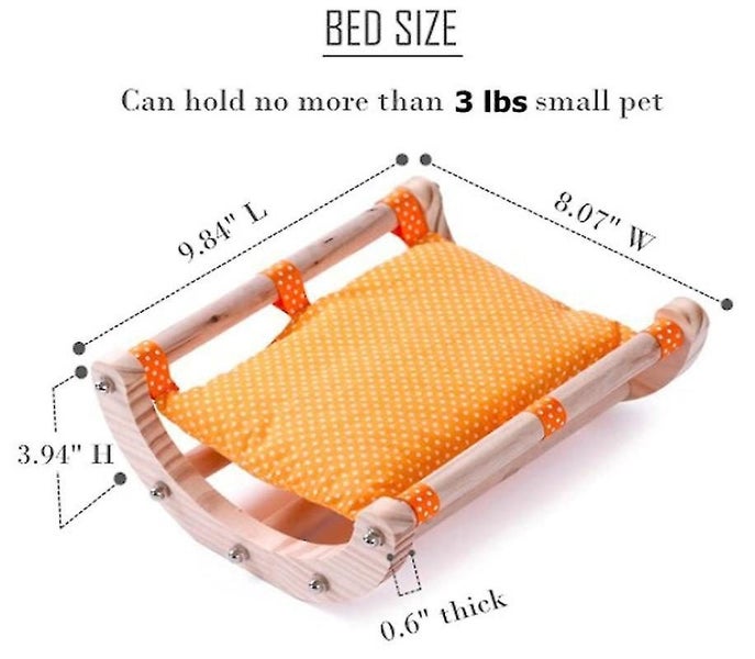 Hamster Wooden Shaker Small Pet Hammock Wooden Sofa Shaker Hideout Orange 1pc Carousel 2