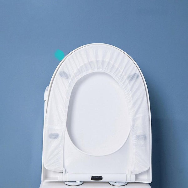 50 Pcs white Disposable Wc Toilet Plastic Toilet Bowl Protector Waterproof Carousel 2